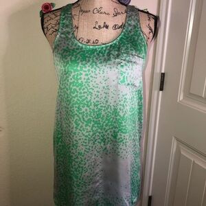 Anthropologie Maeve Gray & Green Razorback Leopard/Cheetah Print Tank Top Size S